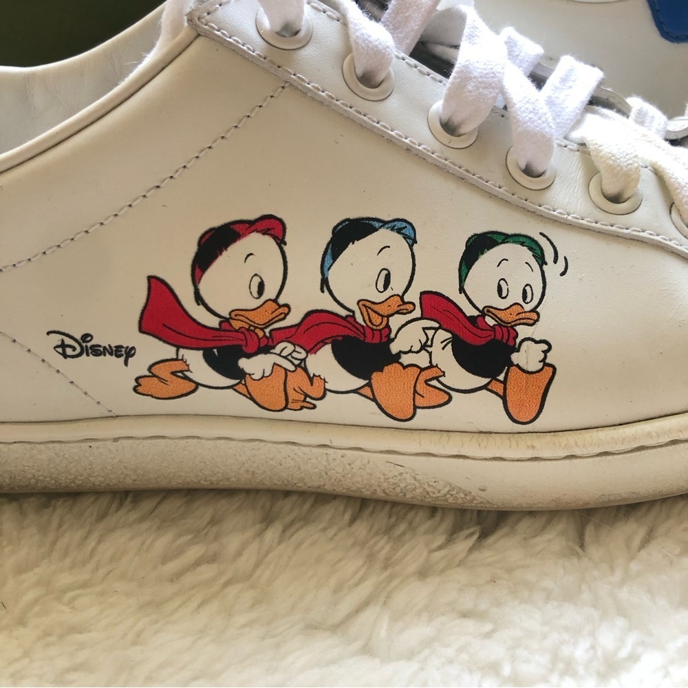 Gucci x Disney Size 36 (US 6) Huey Dewey Louie Ace Sneakers - Picture 3 of 11